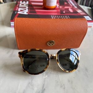 Tory Burch Tortoise Sunglasses with Orange Case